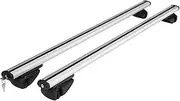2PCS 120 Or 135CM Universal Fits Car with Original Roof Rack SUV Roof Rack Crossbars Compatible for Kayak Cargoline Snowboarding(Silver 1.1M 2pcs)