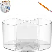 Abizarch Transparent Acrylic Pen Holder Rotating Pencil Holder with Handle Sturdy Pencil Organizer Odorless Acrylic Pen Holder for Sorting ZHAZHAMO(1PCS,Transparent Color)