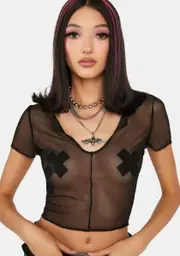 Onyx Jealous Ex Mesh Crop Top
