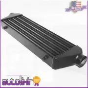 2.5" I/O TURBO INTERCOOLER FRONT OR TOP MOUNT 27X7X2.5 UNIVERSAL ALUMINUM BLACK (for: Saab)