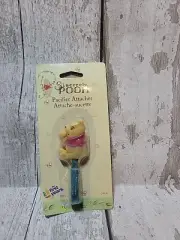 New VTG 2000 First Years Disney Winnie The Pooh Baby Soft Flex Pacifier Attacher