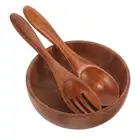 Natural Wood Bowl Fruit Salad Set Baby Serving Bowls and Servers