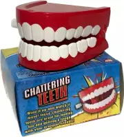 Moving TALKING CHATTERING TEETH Dentures Choppers Wind Up Joke Large Mouth Toy