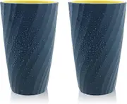 Lertenys Pack Unbreakable Soft and Durable Bathroom Toothbrush Tumblers (Light Blue)