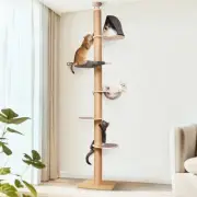 Floor to Ceiling Cat Tree, 6 Level Adjustable Height (5.7-9.8 ft) Climbing To...