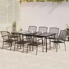 9 Piece Garden Dining Set Anthracite Steel Outdoor Furniture Patio Table C 87974