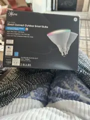GE CYNC Full Color Direct Connect Outdoor Par38 Smart Bulbs 2 Pack, NEW!