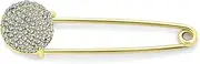 [Bling Jewelry] Fashion Large Statement Symbol Of Support Christmas Crystal Candy Cane Ball Design Safety Pin Scarf Brooch Add Charms For Women Teen Yellow Gold Silver Plated 2 Inch