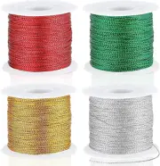 440 Yards Christmas Metallic Cord Ornament String, Christmas Ribbon Cording Gold
