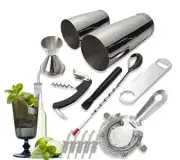 Stainless Steel Bar Tool and Cocktail Shaker Making Set 13 Pieces Bartender Kit