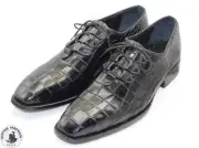 Custom made Black Alligator Print Leather Oxford Lace Up Men Shoes