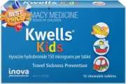 Kids Travel Sickness Chewable Tablets 12 Pack Motion Sickness Nausea Relief