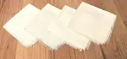Napkins, a set of 4, 16 x 16, creamy with fringes, new polyester