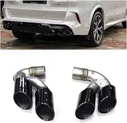 Muffler tip, Quad Exhaust Tip Compatible For BMW G05 X6 G06 X7 G07 2019 2020 X5M Look Muffler Tip 304 Stainless Steel Car Exhaust TIP Nozzle(3.0t)