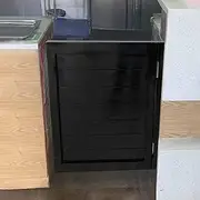 Black Wood Cafe Swinging Doors Single, Auto Close Saloon Door Home Decor Fence Half Waist Door Rustic Bar Cowboy Doors Kitchen Hallway Entrance Partition Wood Swing Door