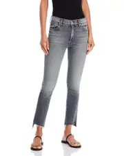Mother The Insider Crop Step Fray Jeans in Moshpit Memories