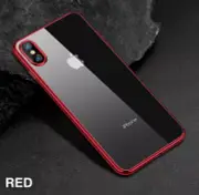 Apple iPhone X Soft Electroplating Rubber TPU Case Slim FIt Bumper Cover Red