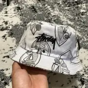 STUSSY ZULU BUCKET HAT IN WHITE - L/XL ORIGINAL