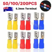 50/200pcs Female&Male Spade Insulated Connectors Crimp Electrical Wire Terminals