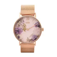 在飛比找PChome24h購物優惠-IMIR 艾米爾 Elegant 花語彩繪時尚腕錶-玫瑰金