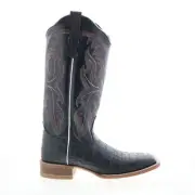 Outlaw Medium Square Toe 70058 Womens Black Leather Slip On Western Boots 7
