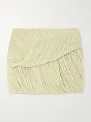 [Tory Burch] Tory Burch - Ruched Silk-gauze Mini Skirt - Green - US8 US 8 Green
