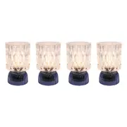 4x LVD Led Glass Home/Room Bedside Lamp Night Light Tabletop Decor 15cm Blue