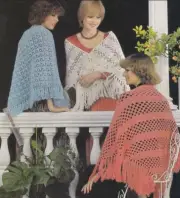 3 RETRO SHAWLS Knit & crochet / 8ply or DK - COPY Ladies pattern