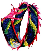 Dragon Dance Silk Chinese Cloth Dragon Ribbon Outdoor Flinging Fitness Dragon Dance Wu Long Outdoor Fitness Dragon for Elder Improve Coordination (Color : Black, Size : 8m)
