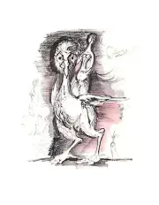 Frederic Taubes Sitting on Top of the World Ink and Wash