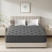 Ufurniture Double Size Mattress, 27cm Memory Foam Mattress for Pressure Relief & Comfort Sleep & Motion Isolation, Knitted Breathable Cover, Medium Firm Dark Grey