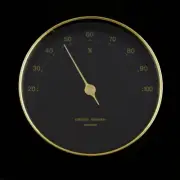 Georg Jensen LIVING Hygrometer, Brass w/ Black Dial