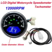 12000RPM LCD Digital Motorcycle Speedometer Tachometer Cafe Racer moto Odometer