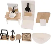 KOMBIUDA Dollhouse Miniature Bathroom Kit 1:12 Scale Home Decor DIY Dollhouse Set