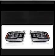 LED Headlight Assembly Compatible For Dodge Ram 1500 2009-2019 Car LED Lights Headlamps DRL Daytime Running Light Turn Signal, 1 Set(Reflective Bowl)