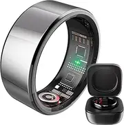 Upgrade Smart Ring for Tracking & Fitness, 4.0 Superconductor Chip - SGS Certified, Heart Rate & Sleep Monitor - Precise & Efficient: Waterproof, Durable, Android & iOS, Silver 12#
