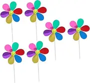 CAXUSD 1set Wind Spinner Outdoor Garden Decor Thicken Pp Material Durable Single Layer Windmills for Fun Decorative for Lawn and Balcony Viewing 6pcs