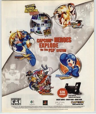 Capcom Heroes MegaMan Viewtiful Joe PSP Video Game Art 2006 Print Ad/Poster