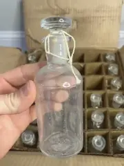 Antique Armstrong Cork Company Apothecary Clear Glass Bottle & Stopper 4 oz.