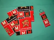 *COASTER SET of 4 and/or KEYCHAIN key ring UNIVERSITY OF MARYLAND TERRAPINS New