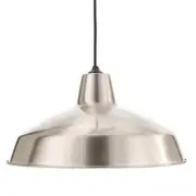 HAMPTON BAY Brushed Nickel Rustic Steel Hanging Barn Light Warehouse Pendant