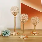 Dinner Gold Crystal Bowl Wedding Church Tea Light Candlestick Candle Holder