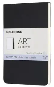 Moleskine Art Sketch Pad, Soft Cover, Pocket (3.5" x 5.5") Plain/Blank, Black...
