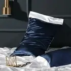 2X Silk Blend Pillowcase Satin Two Tone Pillow Case Cover Retro Bedding New