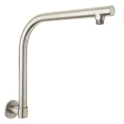 Brushed Nickel Round Swivel Gooseneck Shower Arm High Rise Wall Mounted Outlet