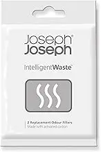 Joseph Joseph Intelligent Waste Activated Carbon Odour Filter Refills For Food Waste Caddy Kitchen Bin, Pack of 2