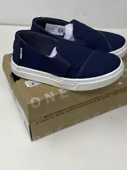 Toms Tiny Luca Navy Slip-On Nylon Canvas Shoe Toddler Tiny Size 8 New
