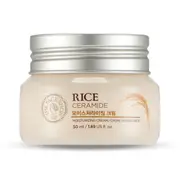 The Face Shop Rice Ceramide Moisturizing Cream - Rice Extract + Rice Bran Oil - Hydrating Targets Dryness, Brightening - Dermatologically Tested - Lightweight Moisturizer Face Cream - Korean Skin Care