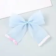 NingPower 20 Pcs Sequin Mesh Bows, 6cm Bowknot for Crafts, Sewing, Wedding, Birthday, Party, Clothing Accessories, Blue