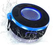 Portable Bluetooth Shower Speaker with Hi-Fi Stereo Sound,LED Lights, Suction Cup,Waterproof Design,Built-in Microphone,Hands-Free Calling,Perfect for Shower,Kitchens,Outdoor and Travel Use